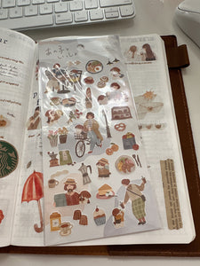 Mind Wave Coffee Girl with Dog Planner Stickers