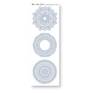 Lace Doily Journaling Planner Stickers (Cornflower)