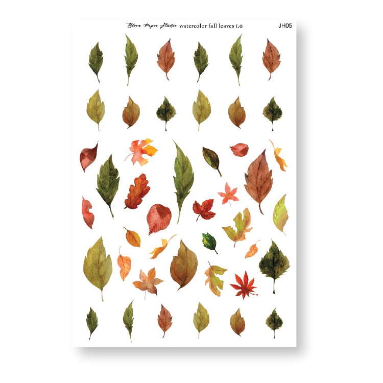 Watercolor Fall Leaves Journaling Stickers 1.0