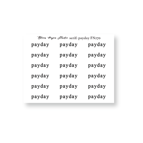 Foiled Script Serif: Payday Planner Stickers