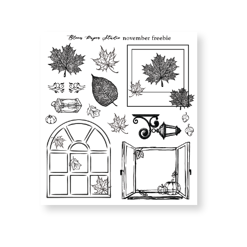 Foiled November 2023 Freebie Planner Stickers