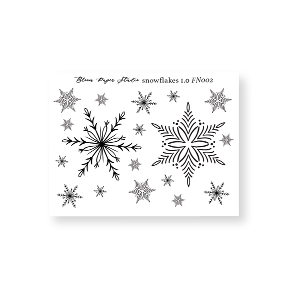 FN020 Foiled Mini Snowflakes Planner Stickers