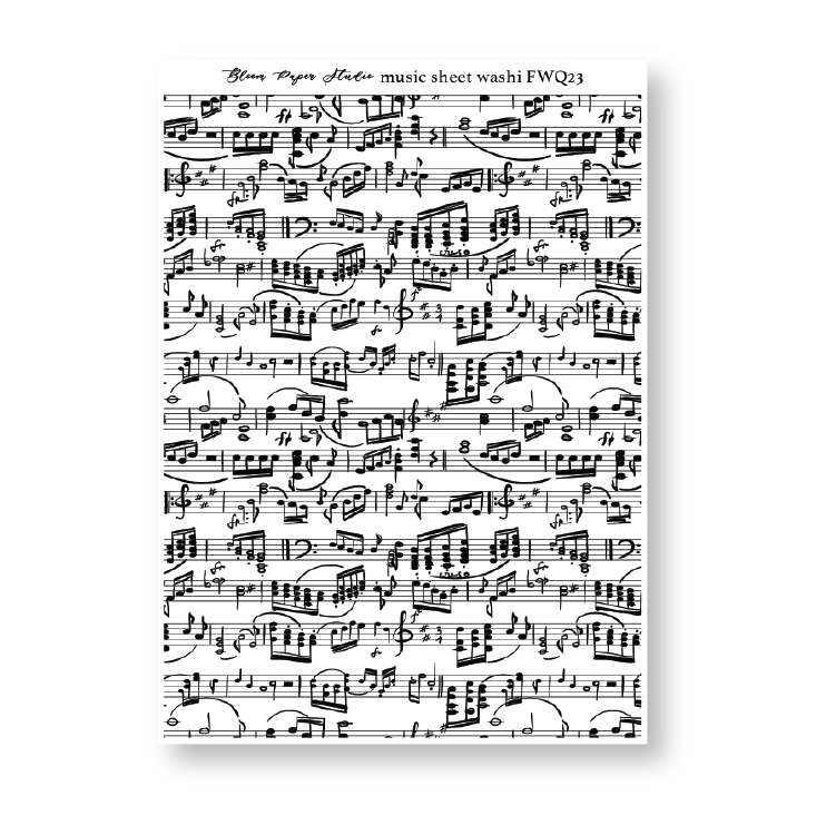 Foiled Sheet Music Washi Paper Stickers 23.0