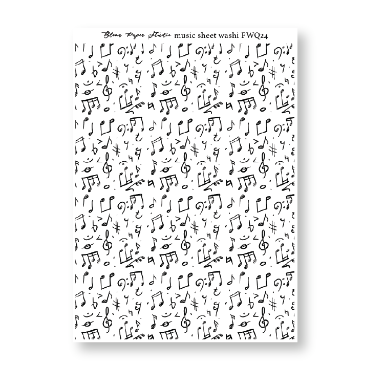 Foiled Sheet Music Washi Paper Stickers 24.0