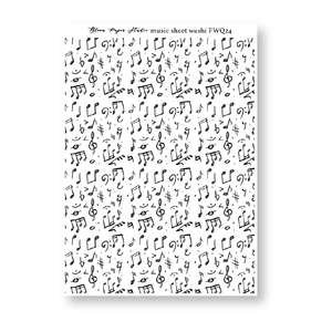 Foiled Sheet Music Washi Paper Stickers 24.0