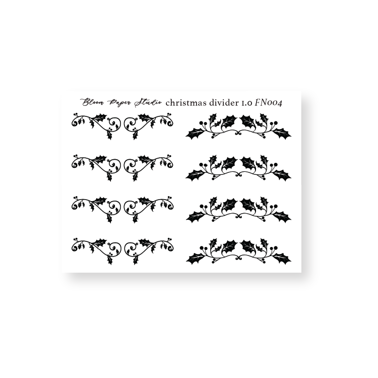 Foiled Christmas Divider 1.0 Planner Stickers