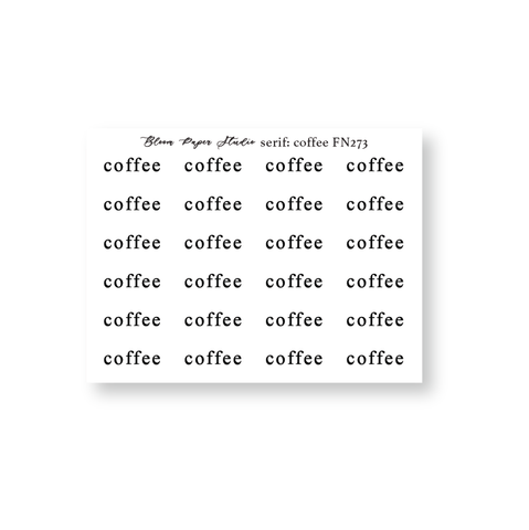 Foiled Script Serif: Coffee Planner Stickers