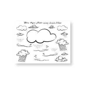 Foiled Rainy Clouds 3.0 Planner Stickers