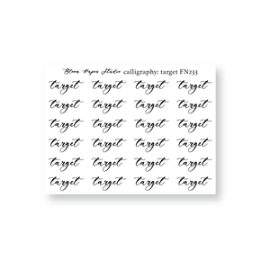 Foiled Script Calligraphy: Target Planner Stickers