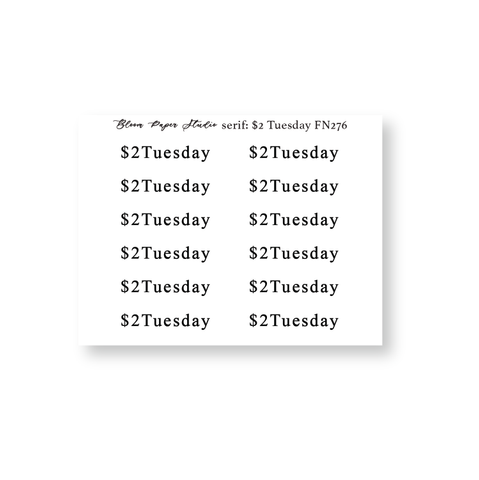 Foiled Script Serif: $2 Tuesday Planner Stickers