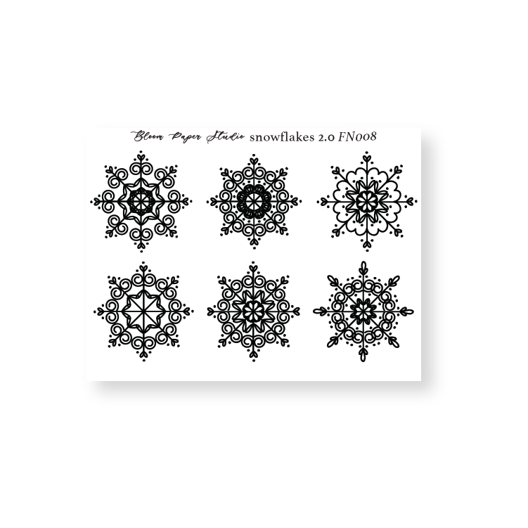 Foiled Snowflakes 8.0 Planner Stickers