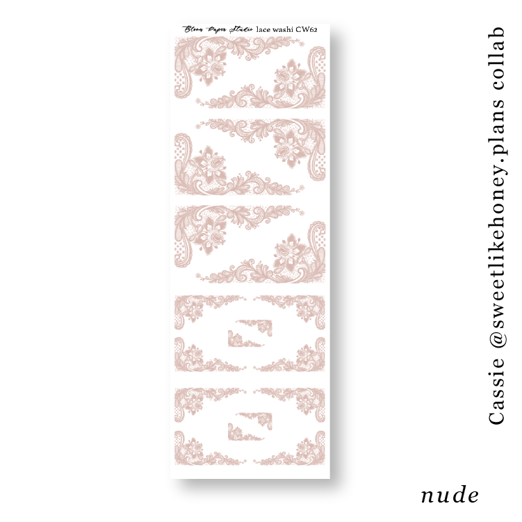 Lace Journaling Planner Stickers (Nude)