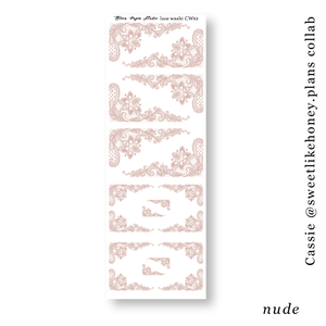 Lace Journaling Planner Stickers (Nude)