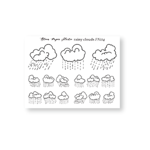 Foiled Rainy Clouds 4.0 Planner Stickers