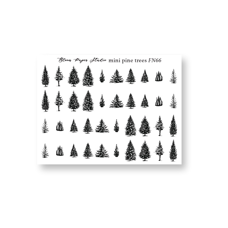 Foiled Mini Pine Trees Planner Stickers