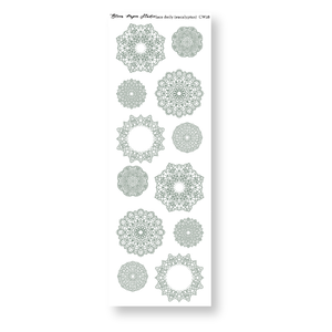 Lace Doily Journaling Planner Stickers (Eucalyptus)