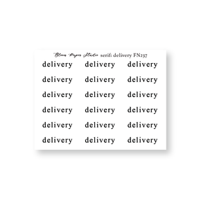 Foiled Script Serif: Delivery Planner Stickers