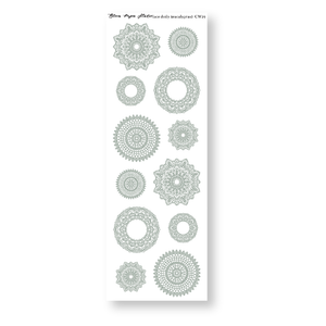 Lace Doily Journaling Planner Stickers (Eucalyptus)