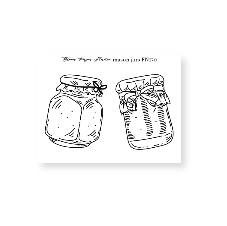 Foiled Mason Jars 4.0 Planner Stickers