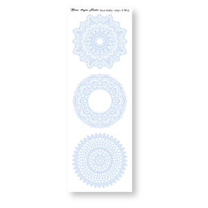 Lace Doily Journaling Planner Stickers (Sky)