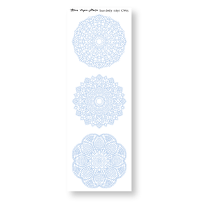 Lace Doily Journaling Planner Stickers (Sky)