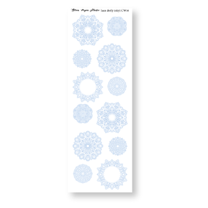 Lace Doily Journaling Planner Stickers (Sky)