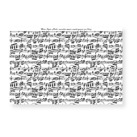 Foiled Tearable Music Washi Paper Planner Journal Stickers 3.0
