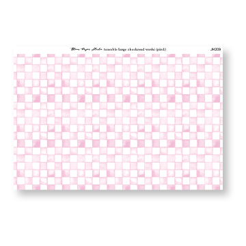 Tearable Large Checkered Washi Paper (Pink)