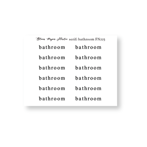 Foiled Script Serif: Bathroom Planner Stickers