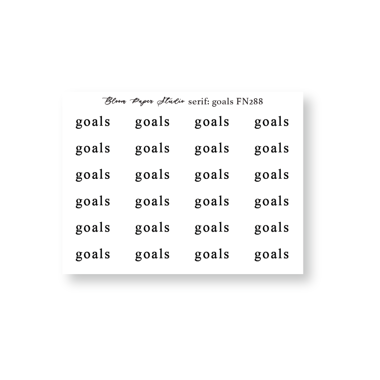 Foiled Script Serif: Goals Planner Stickers