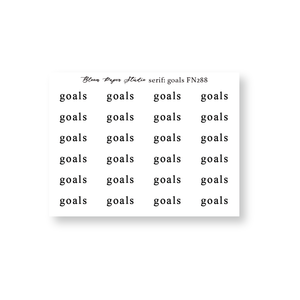 Foiled Script Serif: Goals Planner Stickers