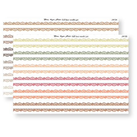 Fall Lace Washi Planner Journaling Stickers BUNDLE 3.0 & 4.0