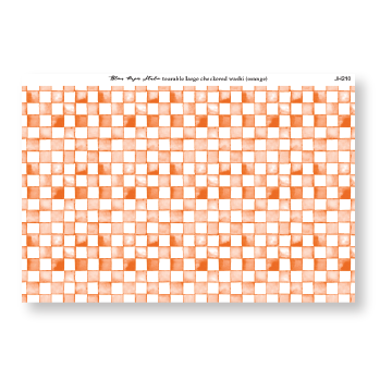 Tearable Large Checkered Washi Paper (Orange)
