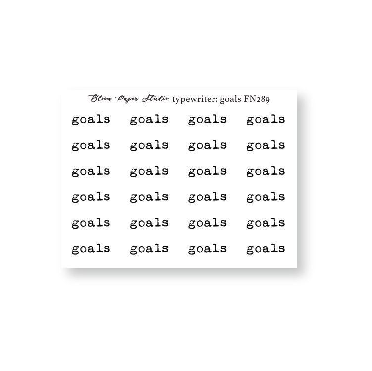 Foiled Script Typewriter: Goals Planner Stickers