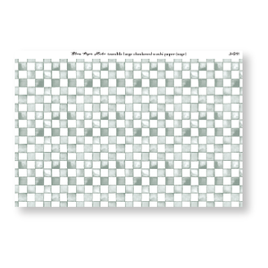 Tearable Large Checkered Washi Paper (Sage)