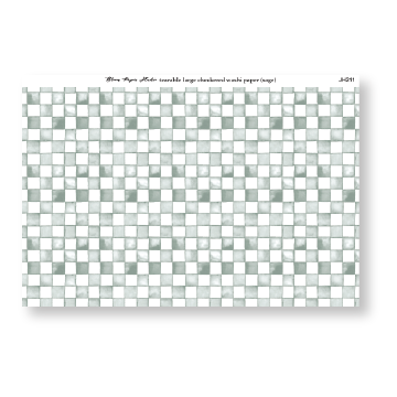 Tearable Large Checkered Washi Paper (Sage)