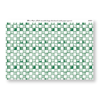 Tearable Large Checkered Washi Paper (Green)