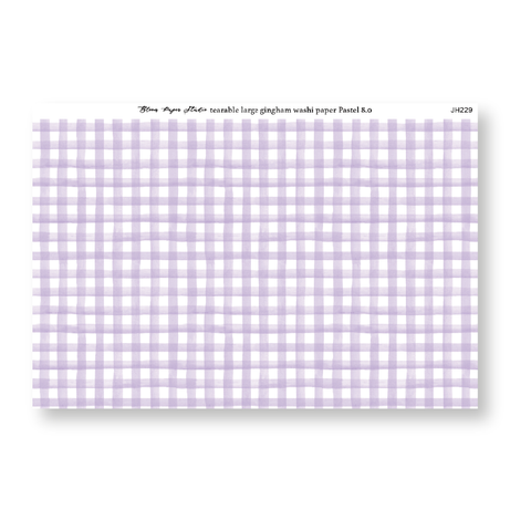 Tearable Gingham Washi Paper Pastel 8.0