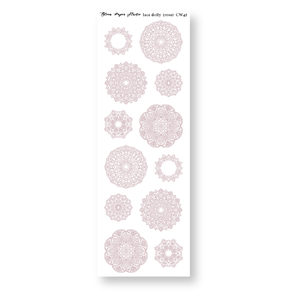 Lace Doily Journaling Planner Stickers (Rose)