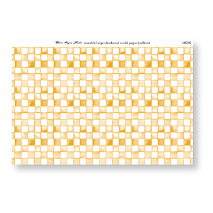 Tearable Large Checkered Washi Paper (Yellow)