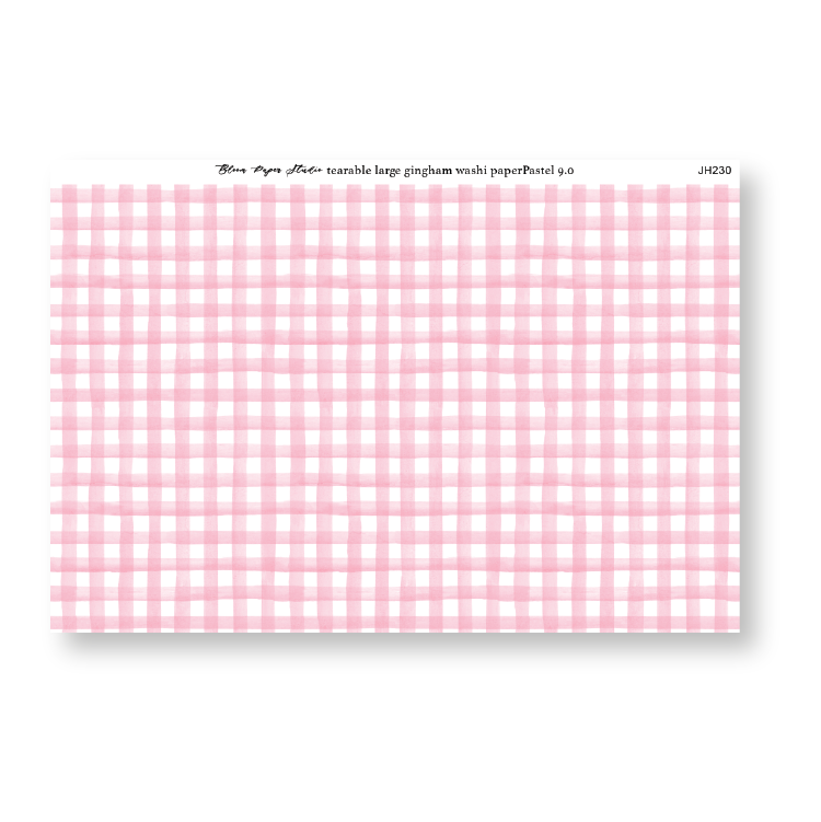 Tearable Gingham Washi Paper Pastel 9.0