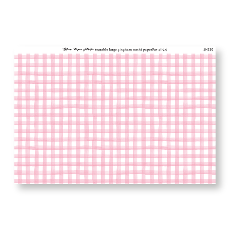 Tearable Gingham Washi Paper Pastel 9.0