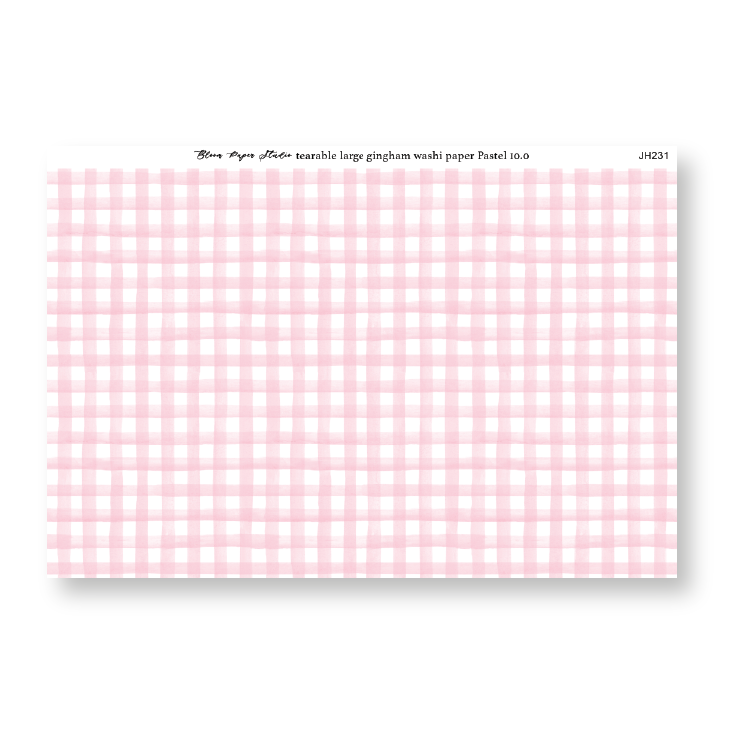 Tearable Gingham Washi Paper Pastel 10.0