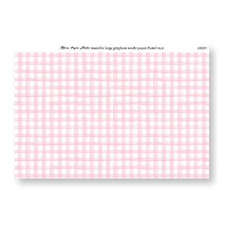 Tearable Gingham Washi Paper Pastel 10.0