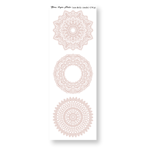 Lace Doily Journaling Planner Stickers (Nude)