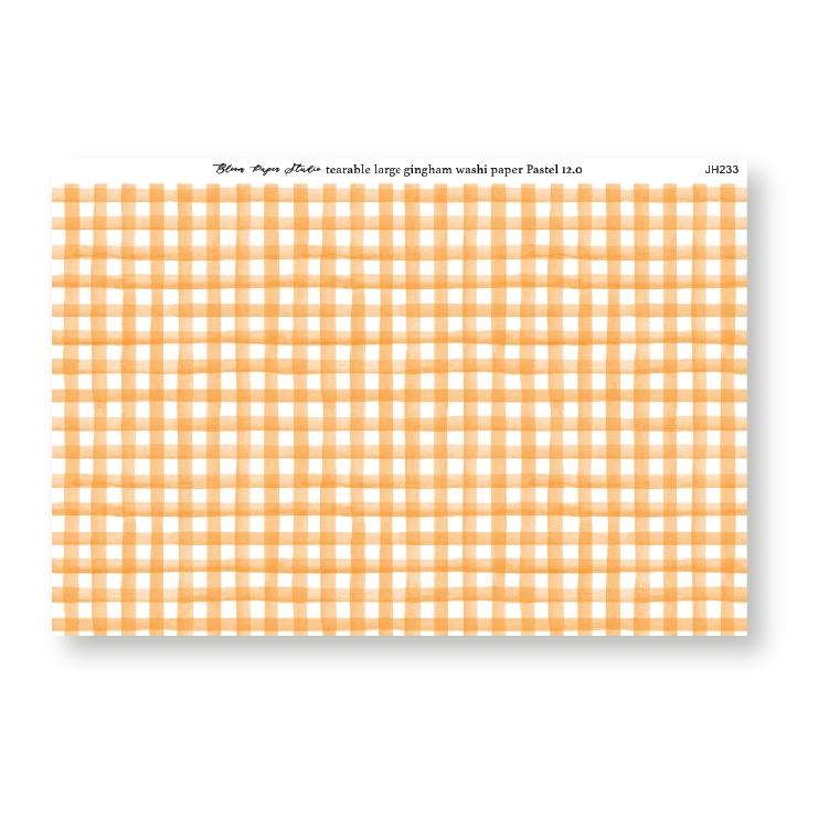 Tearable Gingham Washi Paper Pastel 12.0