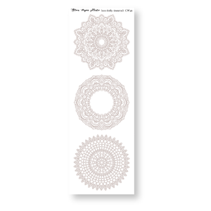 Lace Doily Journaling Planner Stickers (Neutral)