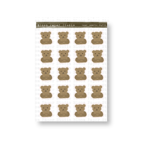 Bear Hearts Doodle Planner Stickers