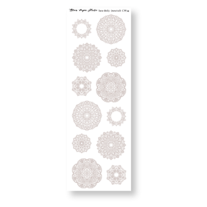 Lace Doily Journaling Planner Stickers (Neutral)