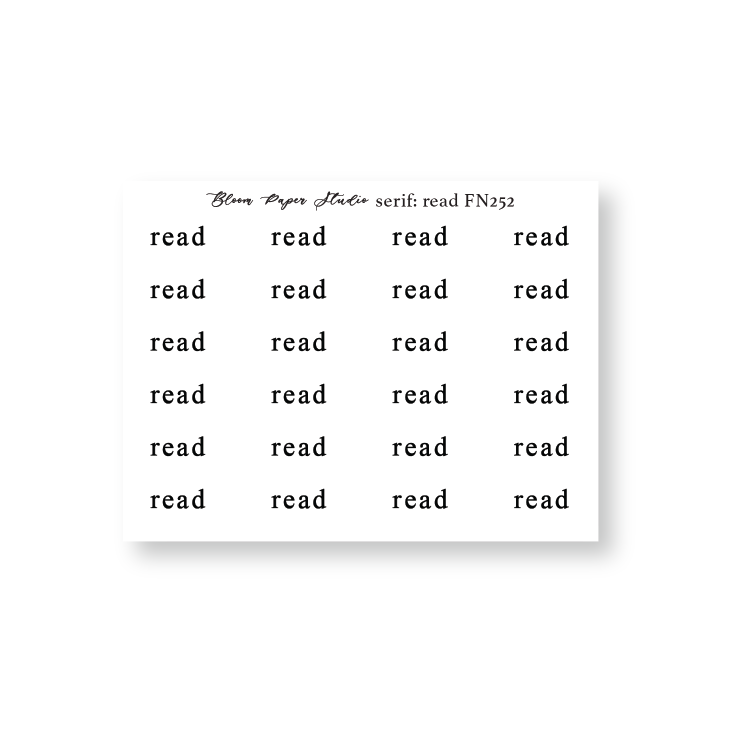 Foiled Script Serif: Read Planner Stickers